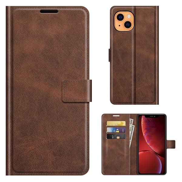 Lompakko Nahkakotelo For iPhone 13 - Kahvi Brown