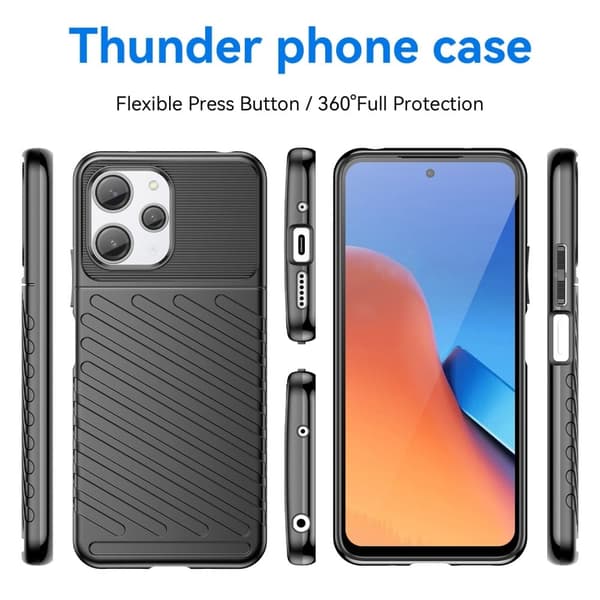 Thunder Xiaomi Redmi 12 Etui - Svart Black