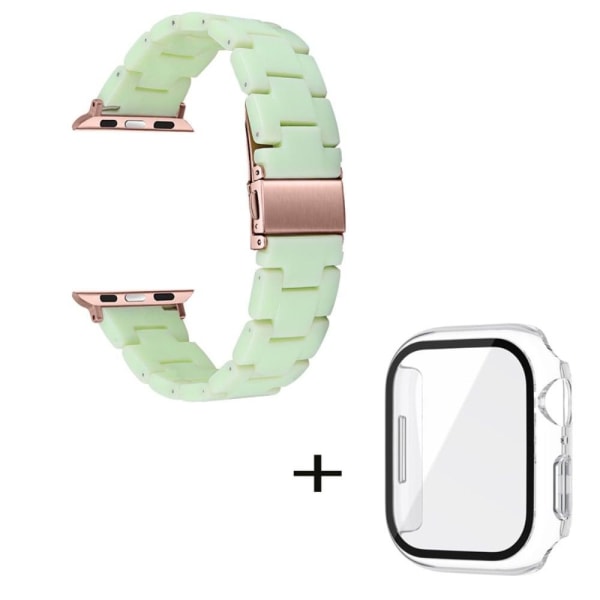 Apple Watch SE 2022 (44mm) urrem med 3 perler i resin med klart Green