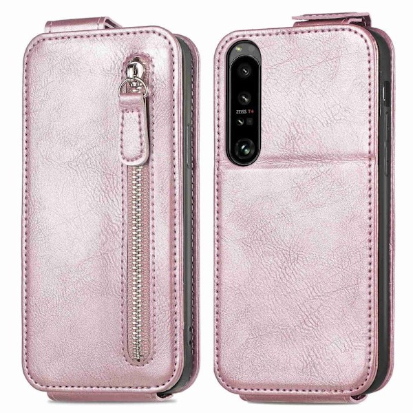 Vertikalt Sony Xperia 1 IV fodral med dragkedja - Rosa Rosa