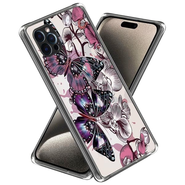 Deco iPhone 16 Pro Max cover - Lilla Sommerfugle Purple