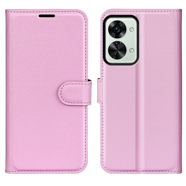 Klassisk OnePlus Nord 2T flip etui - Pink Pink