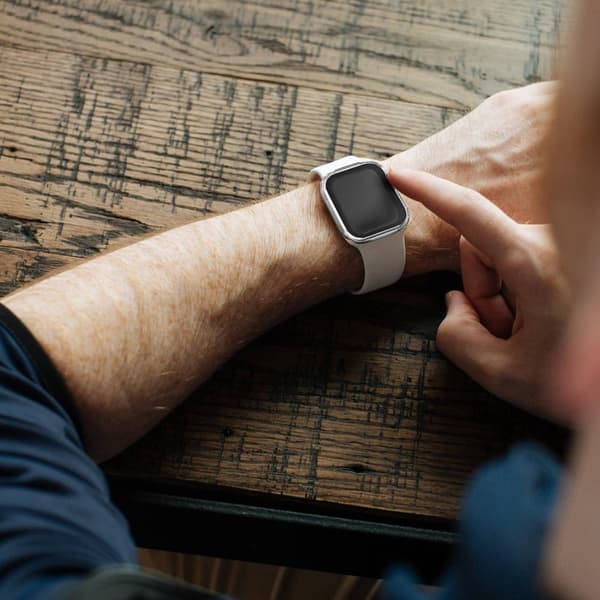 Apple Watch 44mm electroplated cover with tempered glass screen - Transparent Transparent