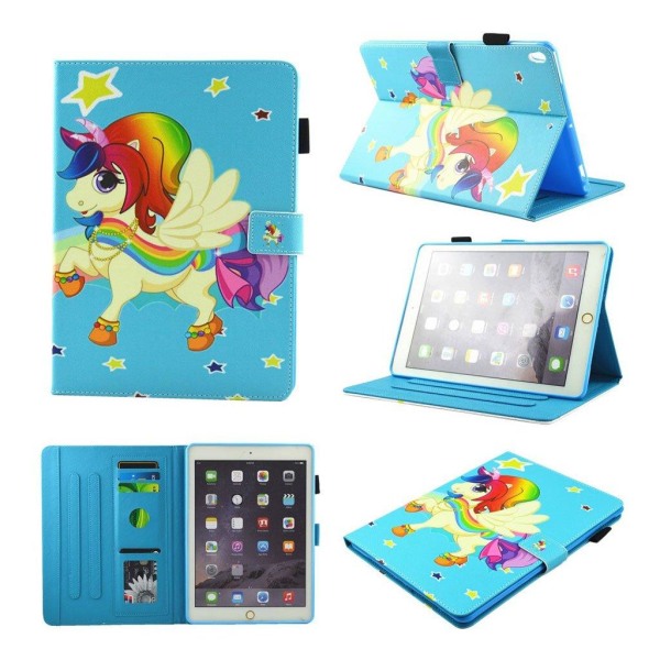 iPad Air (2019) mønster lædercover - flyvende enhjørning Multicolor