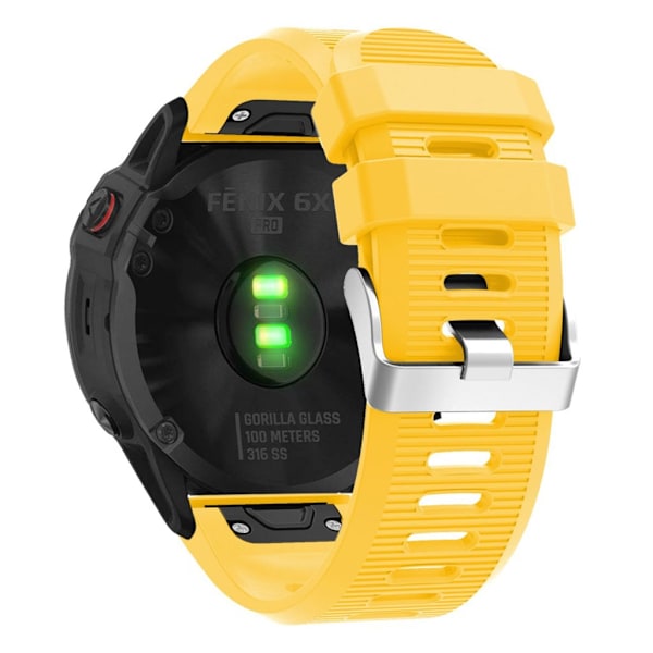 Garmin Fenix 6X kryds korn silikone Urrem - Gul Yellow