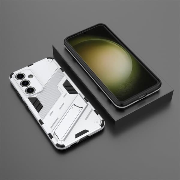 Støtsikkert hybriddeksel med et moderne preg for Samsung Galaxy S24 FE - Hvit White