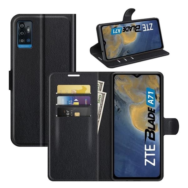 Classic ZTE Blade A71 Läppäkotelo - Musta Black
