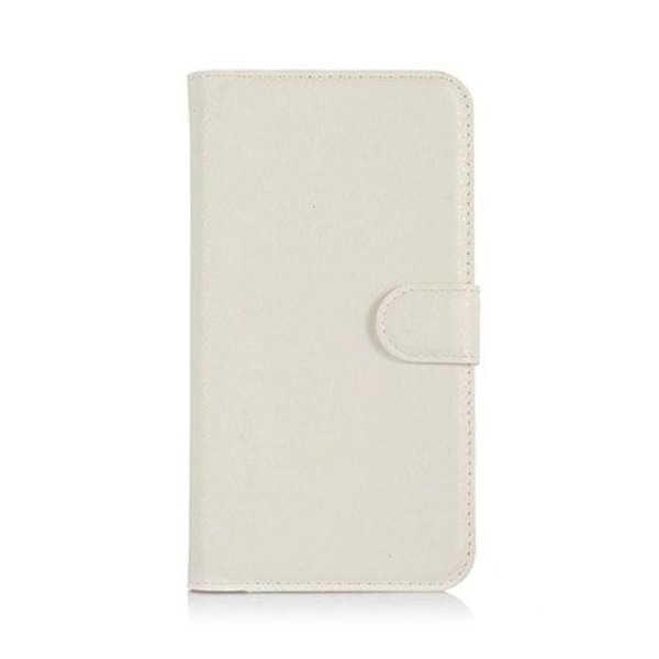 Læder-etui til LG K7 med litchi tekstur og indbygget kortholder White