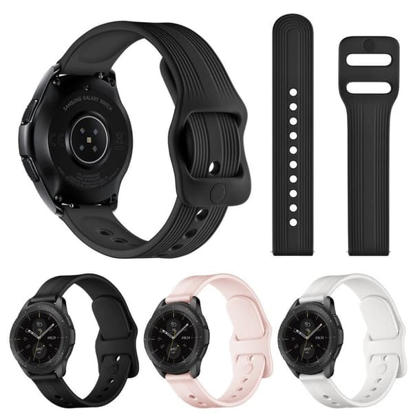 Samsung Galaxy Watch (42mm) streak silikon klockarmband - svart Svart