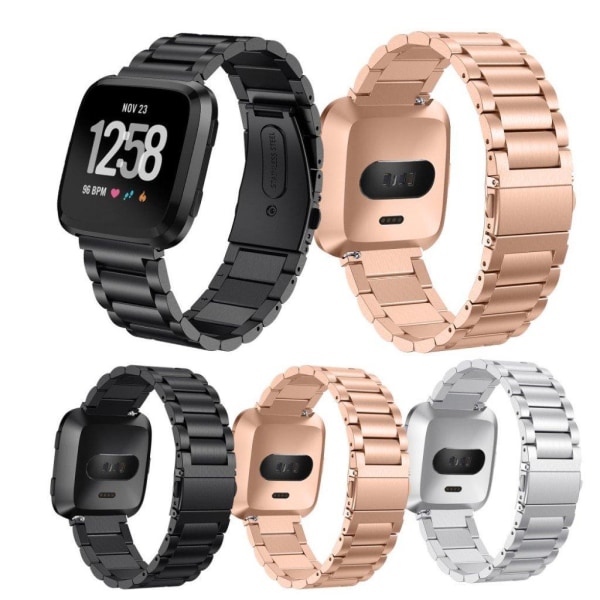 Fitbit Versa erstatniings urrem i stainless stål - Rosa Guld Multicolor