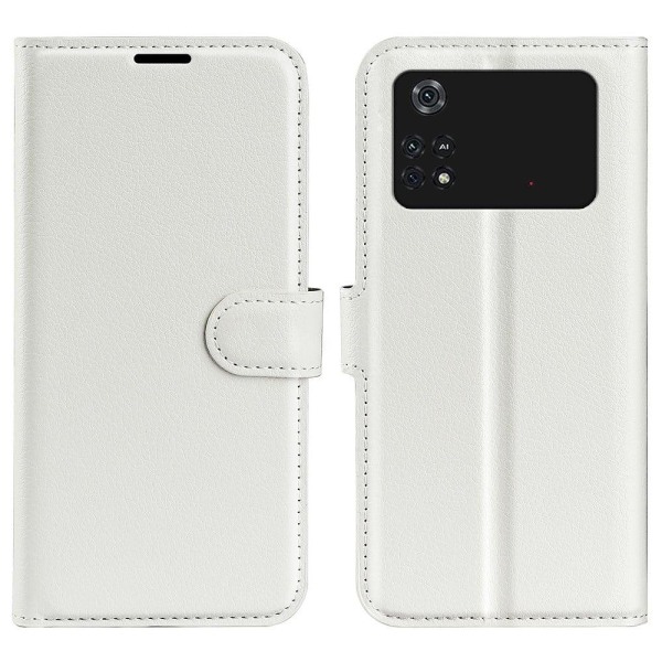 Classic Xiaomi Poco M4 Pro flip kuoret - Valkoinen White