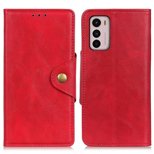 Alpha Motorola Moto G42 læder flip etui - Rød Red