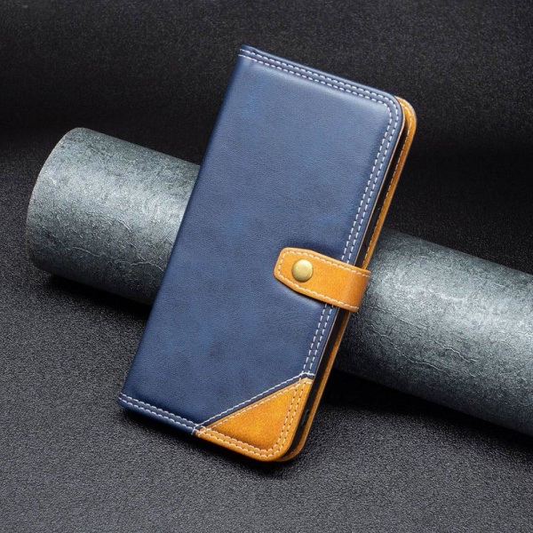 BINFEN kaksivärinen nahkakotelo Motorola Moto G42 - Sininen Blue