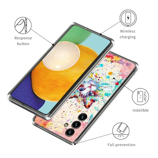 Deco Samsung Galaxy A54 skal - Vattenfärgad Katt multifärg