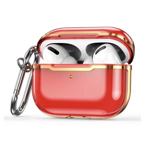 AirPods Pro 2 transparent case with carabiner - Transparent Red Röd