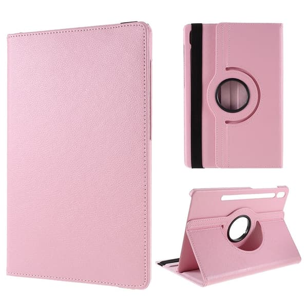 Rött 360-graders roterande stativ tabletfodral för Samsung Galaxy Tab S9 Plus / S8 Plus läderfodral Rosa