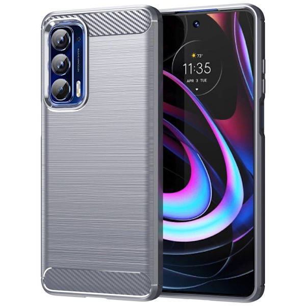 Carbon Flex Etui Motorola Edge (2021) - Grå Silver grey