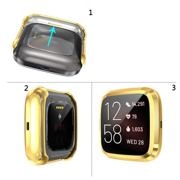 Fitbit Versa 2 elektropläteringsfodral - Guld Guld