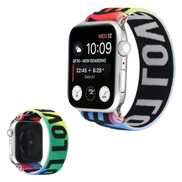 Apple Watch Series 6 / 5 40mm joustava kellonauha - Sateenkaari Rakkaus Multicolor