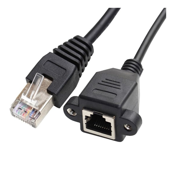 Nätverkskabel ethernet förlängningsladd 5-kabel FTP STP UTP med panelmonteringshål Svart