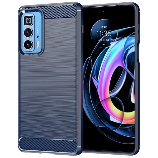 Carbon Flex Suojakotelo Motorola Edge 20 Pro - Sininen Blue