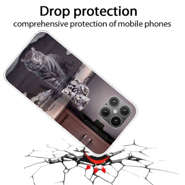 Deco iPhone 12 Pro Max case - Cat Silver grey