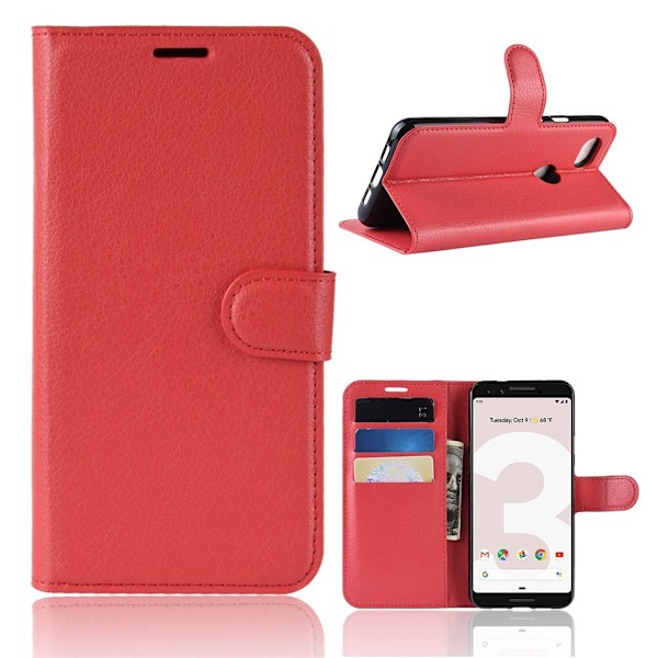 Classic Google Pixel 3a flip etui - Red Red