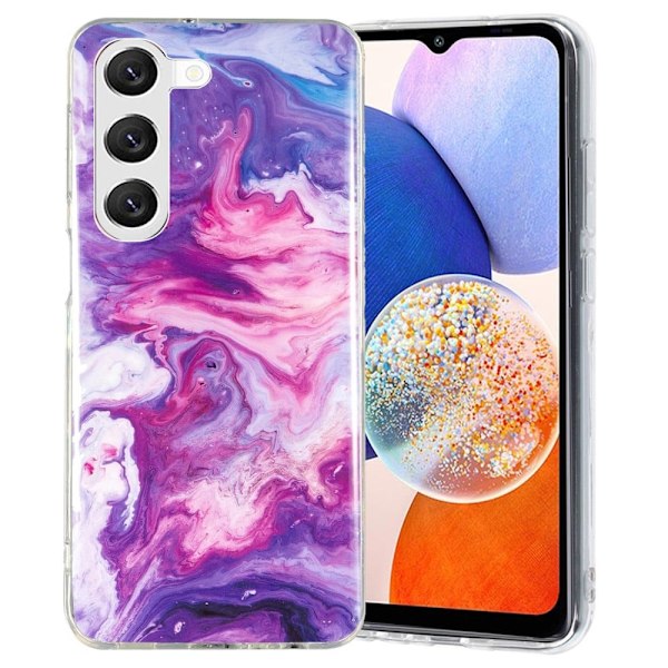 Marble Samsung Galaxy A14 Etui - Rød Purple