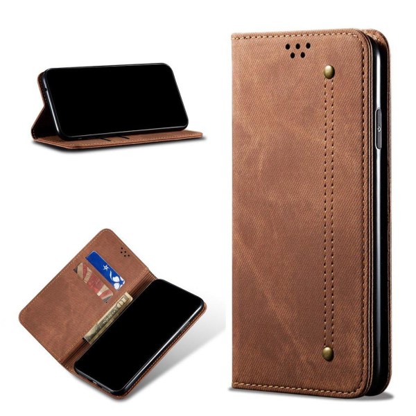 Jeans Samsung Galaxy S21 Ultra flip etui - brun Brown