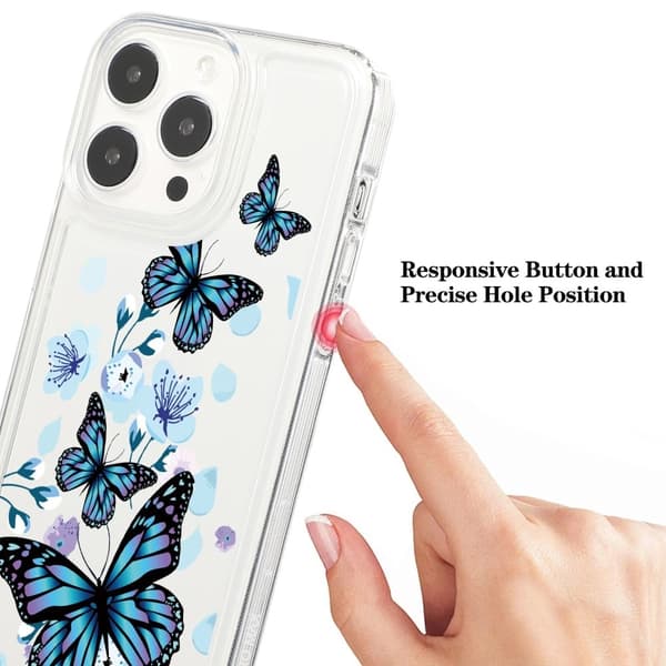 Supertynt og slitesterkt mykt deksel for iPhone 15 Pro - Style C Blue