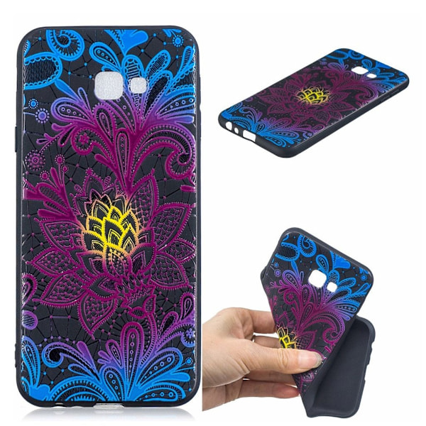 Samsung Galaxy J4 Plus (2018) fremhævet mønster etui - Unik Blomst Multicolor