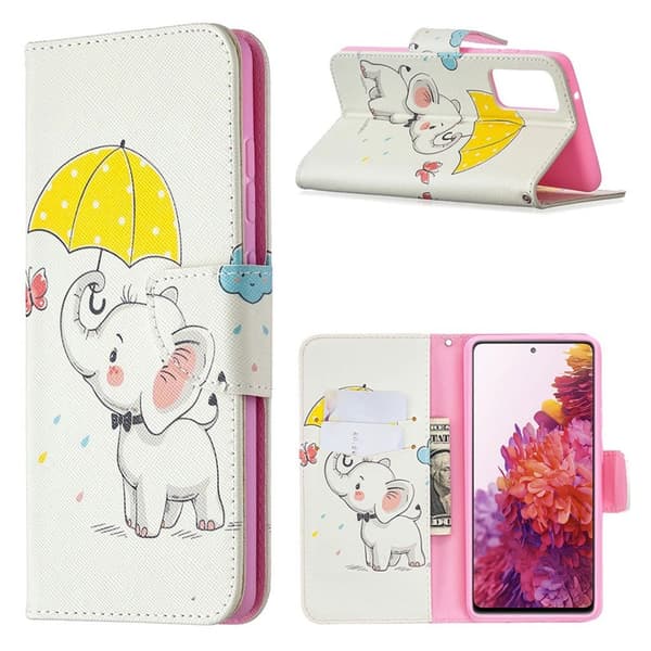 Wonderland Samsung Galaxy S20 Fe 5g / S20 Fe Flip Etui - Sød Elefant White