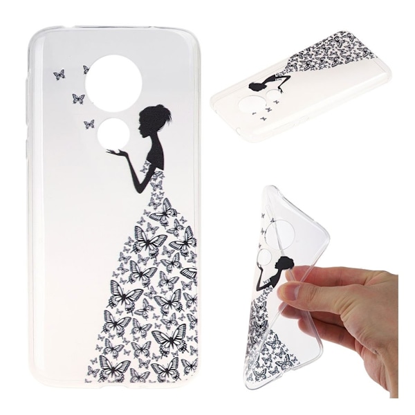 Butterfly läder Motorola Moto G7 Power fodral - Svart Svart