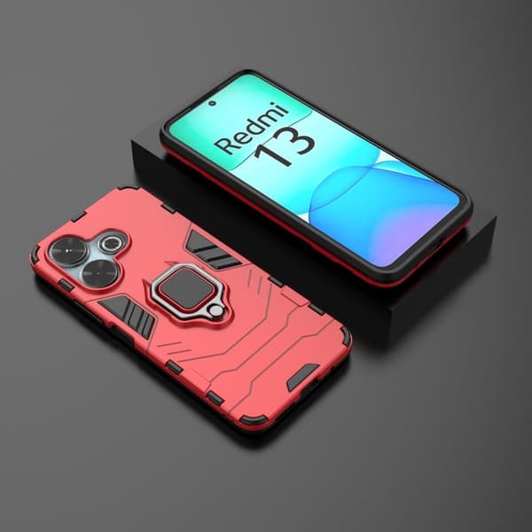 Iskunkestävä Xiaomi Redmi 13 Panther-kuoret - Punainen Red