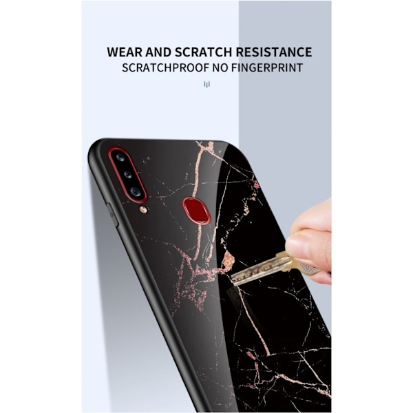 Fantasy Marble Samsung Galaxy A20s cover - Guld / Sort Black