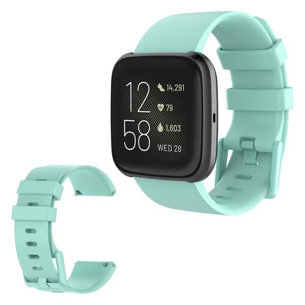 Fitbit Versa 2 / Versa Lite silikoninen kellonauha - Syaani / Koko: S Green