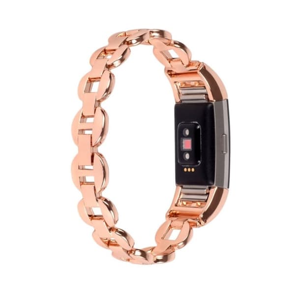 Fitbit Charge 2 reim i rustfritt stål med bergkrystall dekor - Rose gull Multicolor