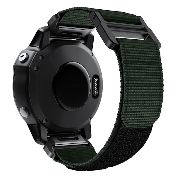 Garmin Fenix 7X / 6X / 6X elastiskt klockarmband i nylon - Militärgrön Grön
