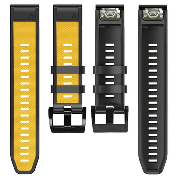 26 mm dobbeltfarvet urrem til Garmin-ur - Gul / Sort Yellow