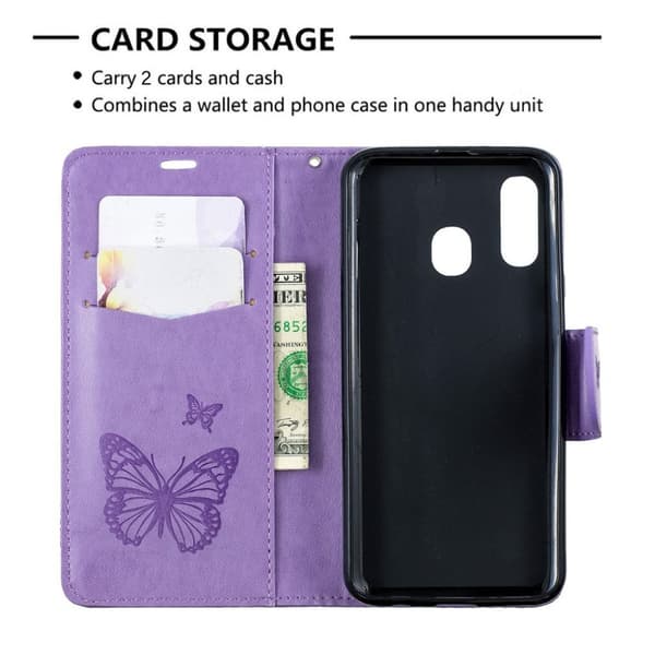 Butterfly Samsung Galaxy A40 kotelot - Violetti Purple