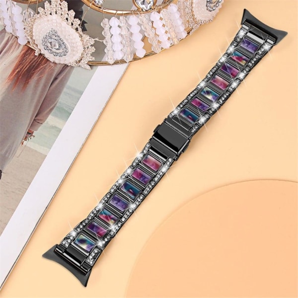 Google Pixel Watch rhinestone décor in resin style stainless ste Multicolor