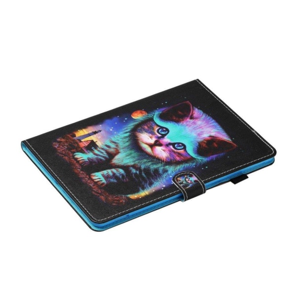 Samsung Galaxy Tab A7 10.4 (2020) cool mønster læder flip etui - kat Multicolor