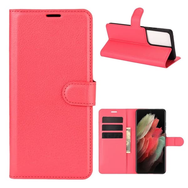Classic Samsung Galaxy S21 Ultra Flip etui - Rød Red