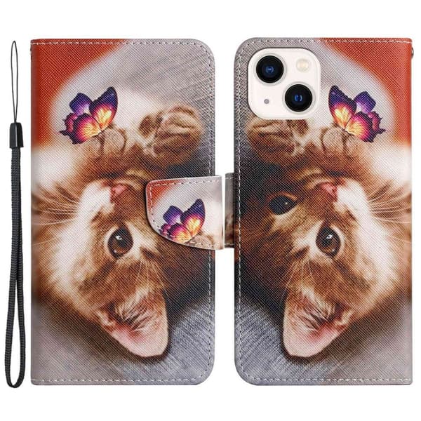 Wonderland iPhone 14 Plus flip etui - Sommerfugl / Kat Brown
