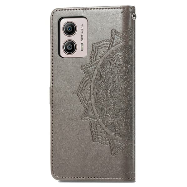 Mandala Motorola Moto G53 Flippetui - Grå Silver grey