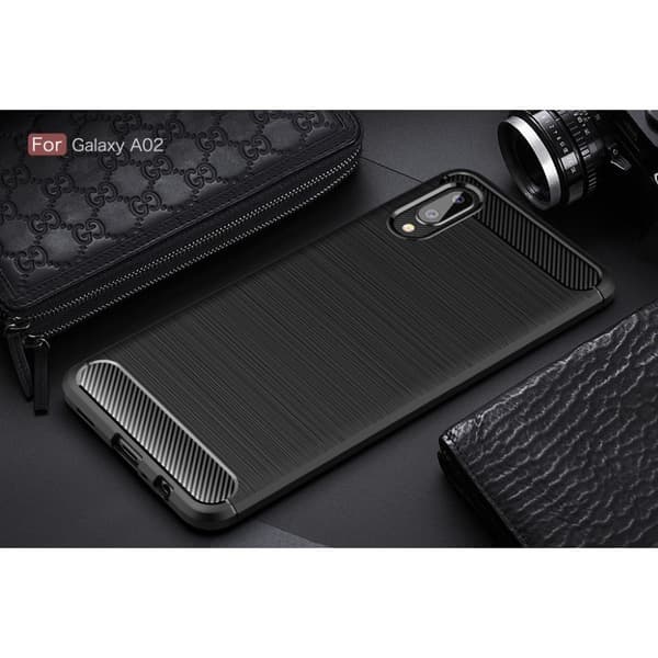 Carbon Flex Samsung Galaxy A02 cover - Sort Black