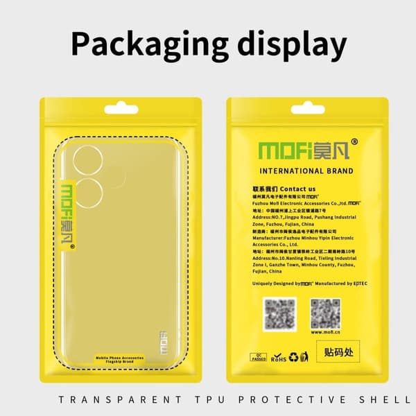 MoFi Clear klart fallsikkert etui for Realme GT Neo6 SE Transparent
