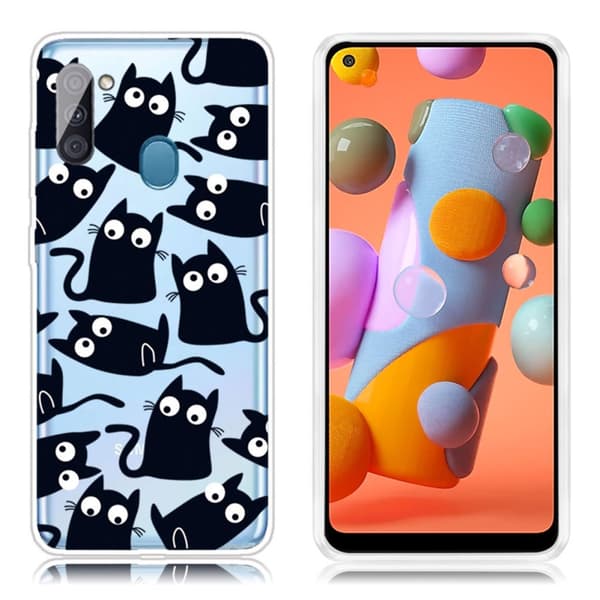 Deco Samsung Galaxy A11 skal - Svarta Katter multifärg