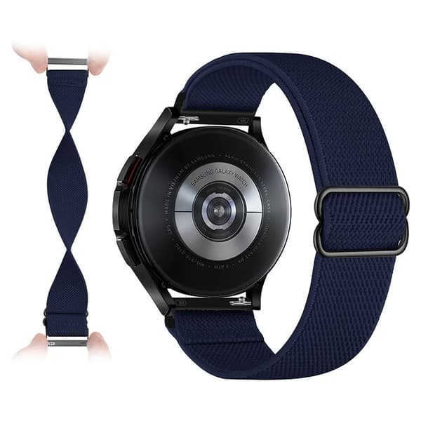 22 mm universal elastisk klokkerem i nylon - Midnattsblå Blue