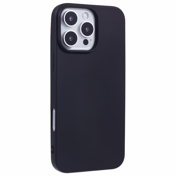 iPhone 16 Pro Fodral Mjukt flexibelt fiberfoder Skyddande telefonskal - Svart Svart